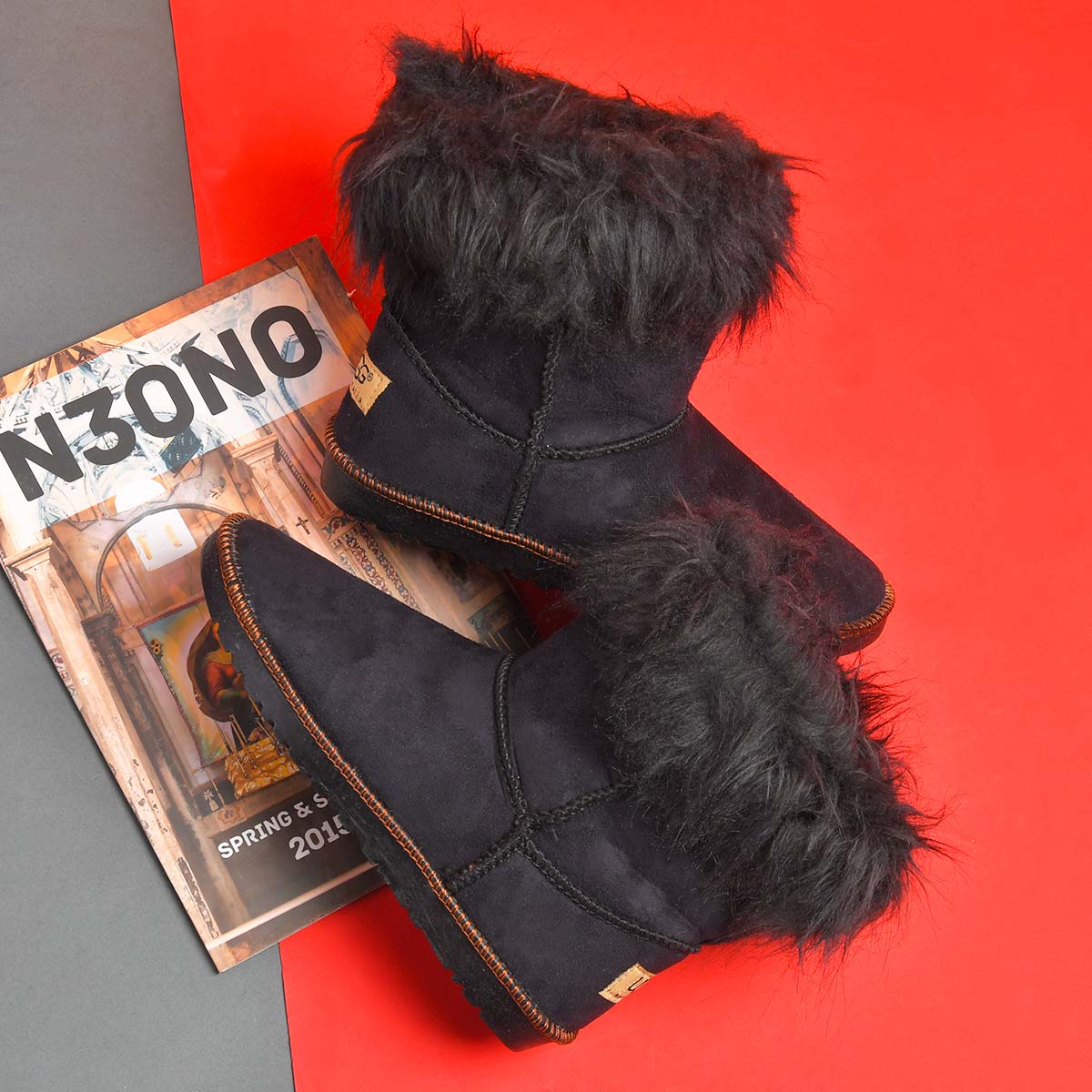 کفش ساقدار دخترانه atlas مشکی