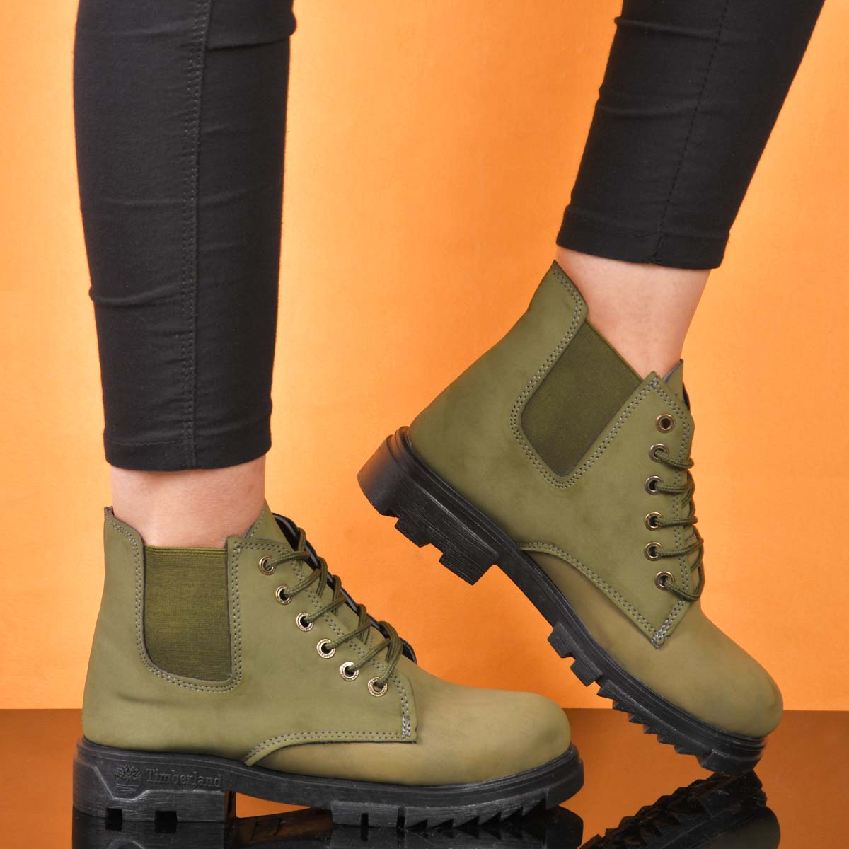 نیم بوت دخترانه سبز مدل Setare