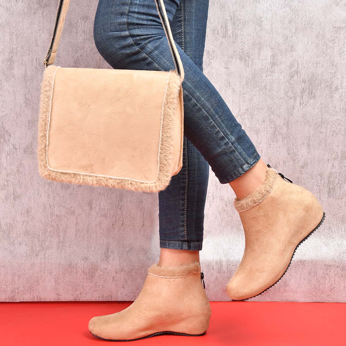 ست کیف و کفش دخترانه ariana کرم