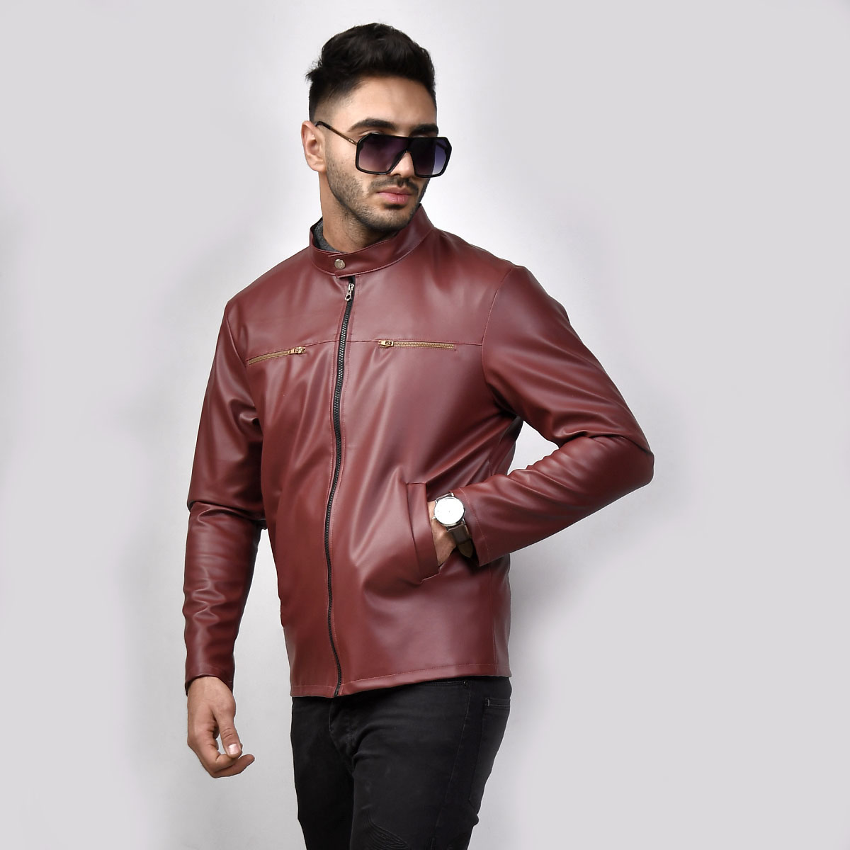 کاپشن چرم مردانه مدل ALBORz