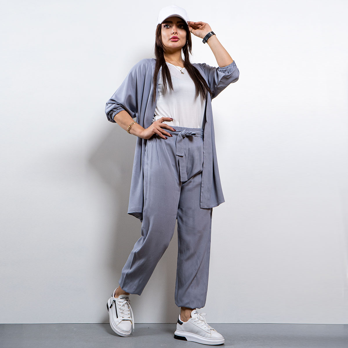 ست مانتو شلوار مدل SHERLY طوسي