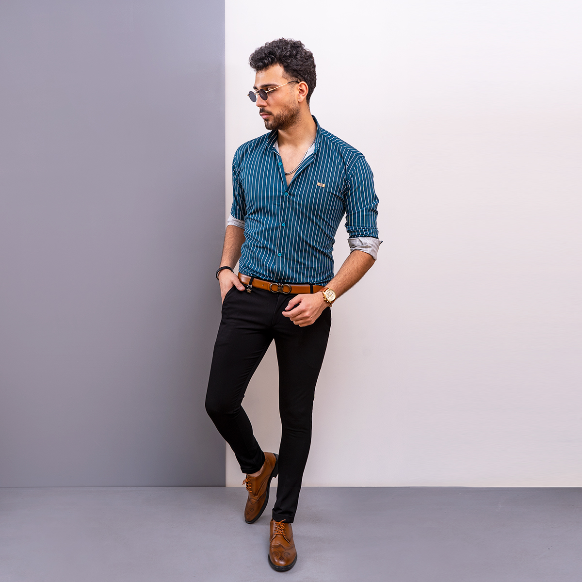 پيراهن مردانه رنگ سبز مدل Nelson