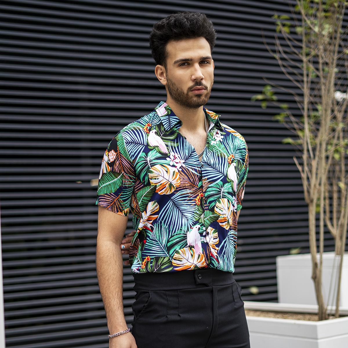 پیراهن هاوایی مردانه (T)مدل Peder