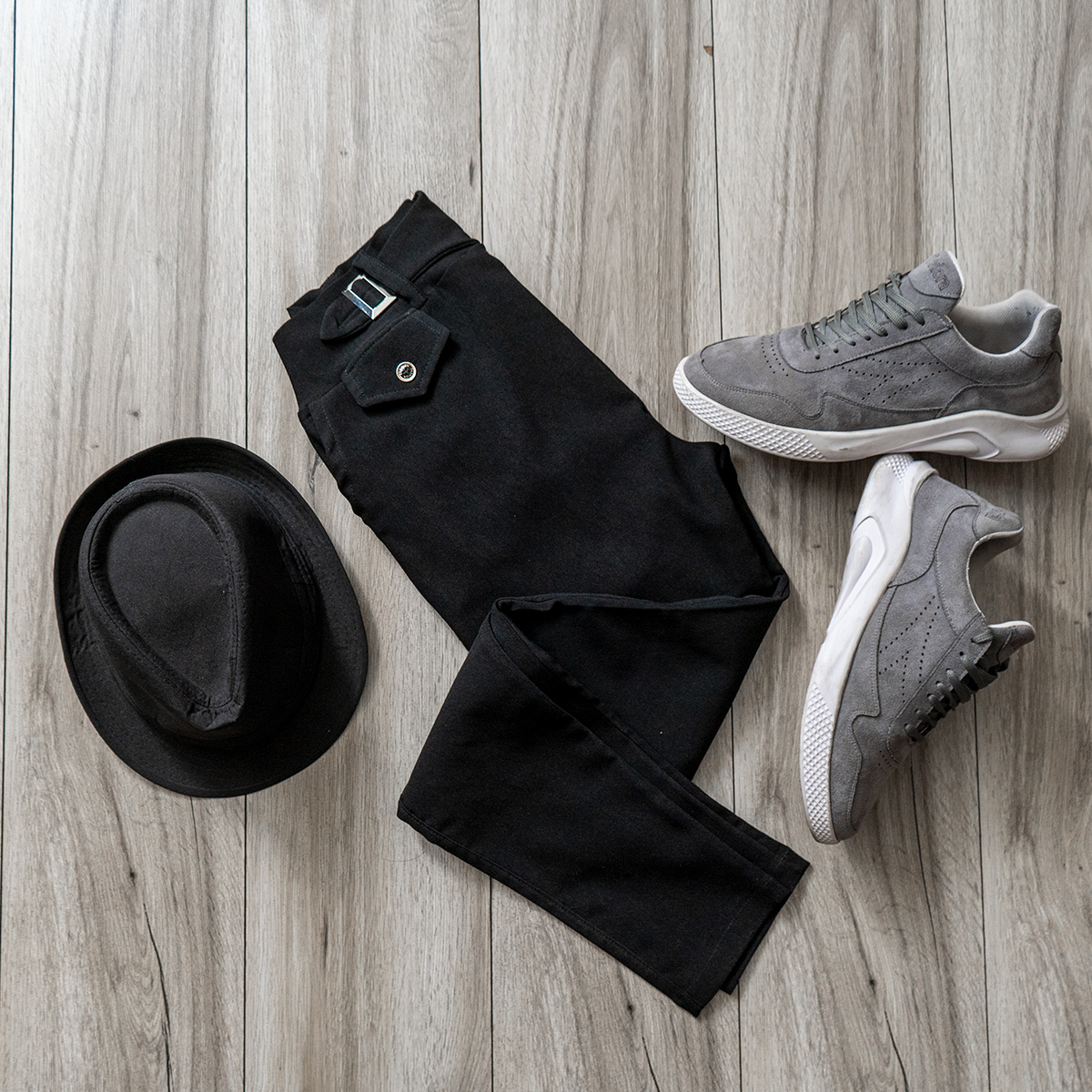 شلوار تك سگك مردانه مشكي مدل Remin