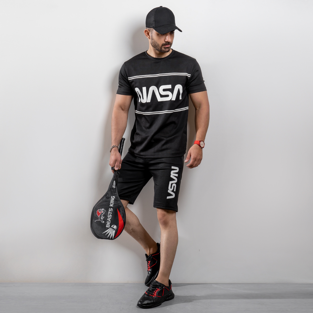 ست تیشرت شلوارک Nasa مردانه مدل Vansa