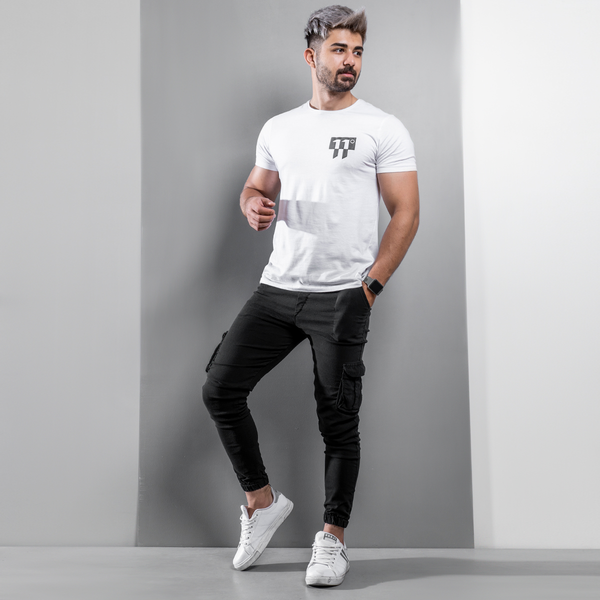 شلوار اسلش مردانه مشکی مدل Rashil