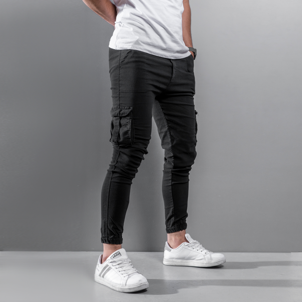 شلوار اسلش مردانه مشکی مدل Rashil