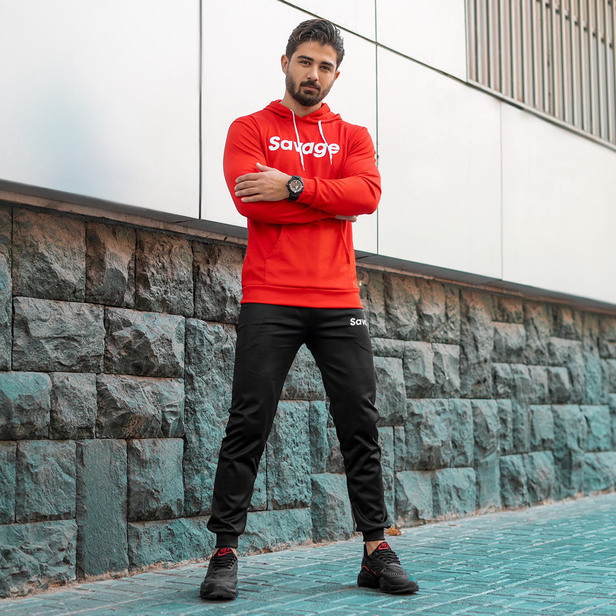ست هودی شلوار Savage مردانه مدل Samoel