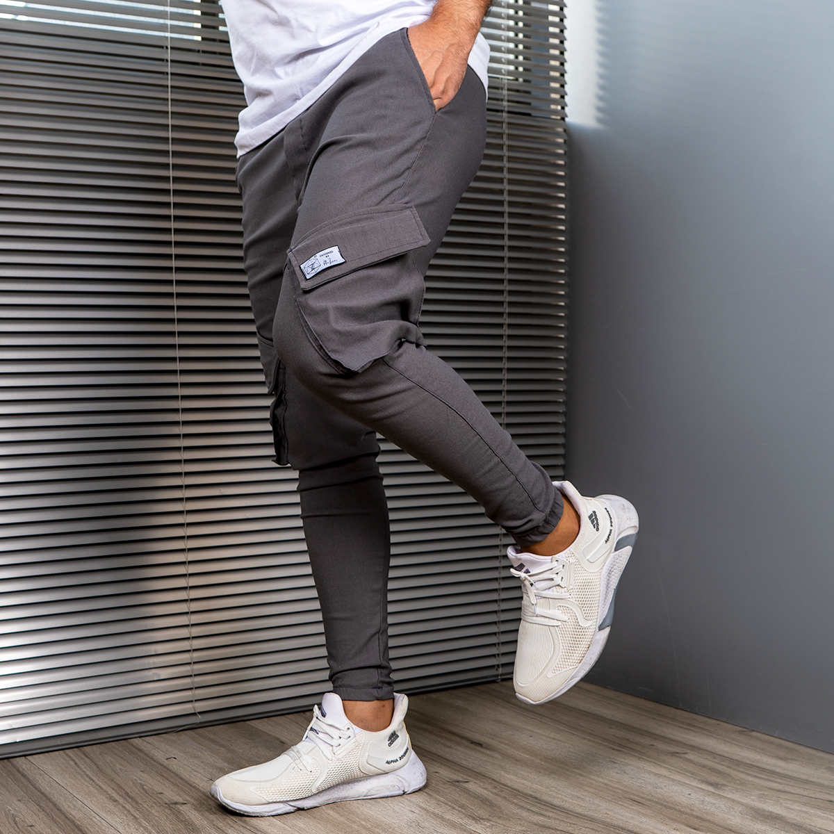 شلوار اسلش مردانه طوسی مدل potin