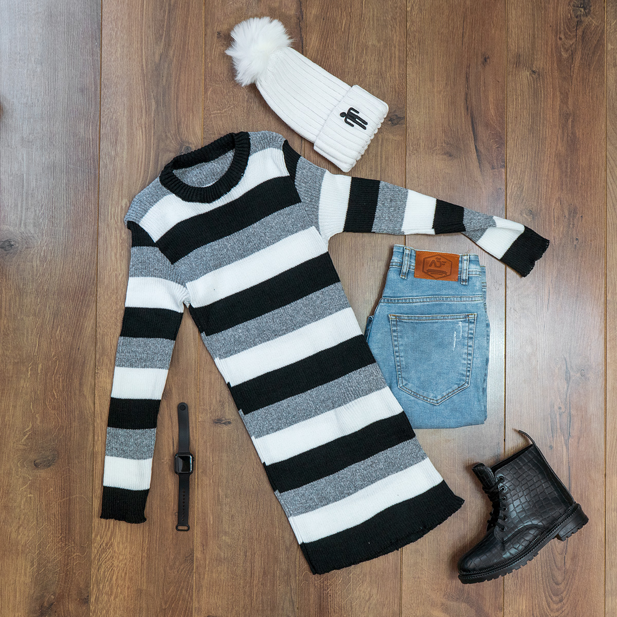 زیرسارافونی بافت دخترانه مدل sahel رنگ مشکی سفید