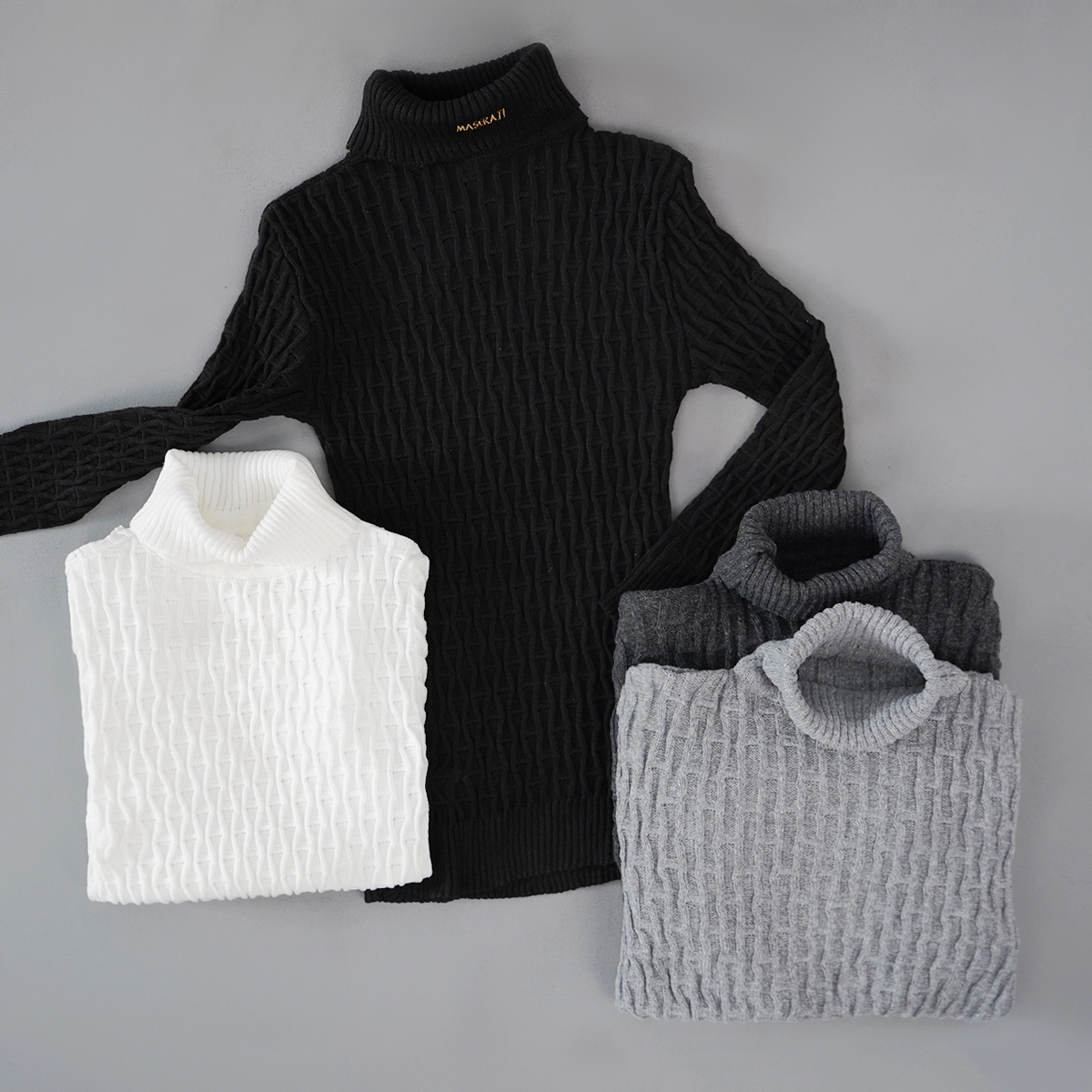 پلیور اندامی یقه اسکی طوسی تیره مردانه مدلotik