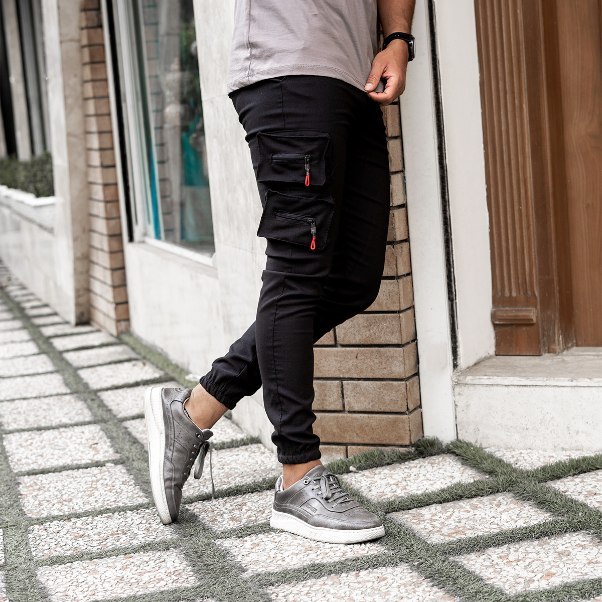 شلوار اسلش مشکی مردانه مدل ETARO