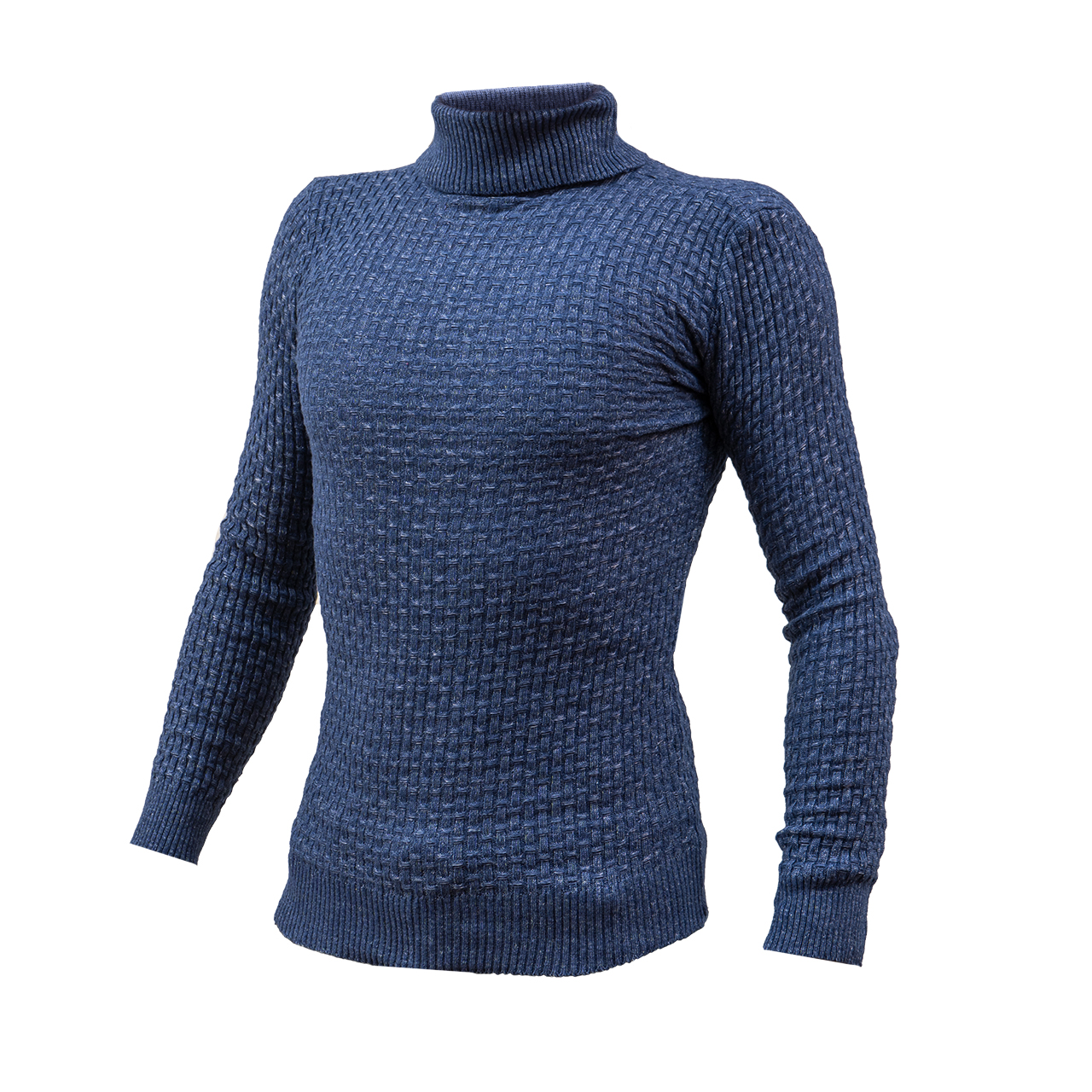 پلیور یقه اسکی مردانه آبی نفتی مدل Oktav