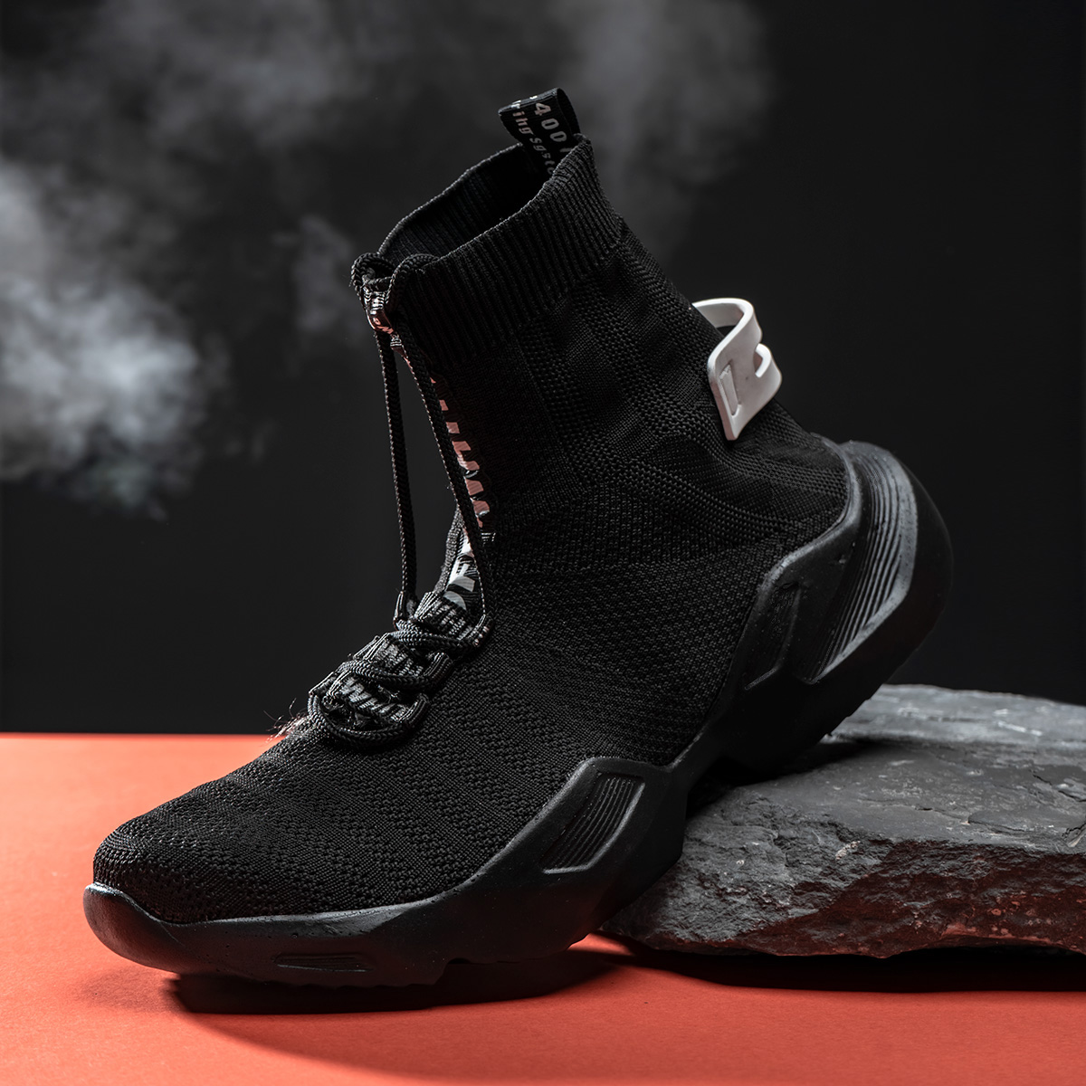 کفش ورزشی ساقدار مردانه مشکی مدلSasan