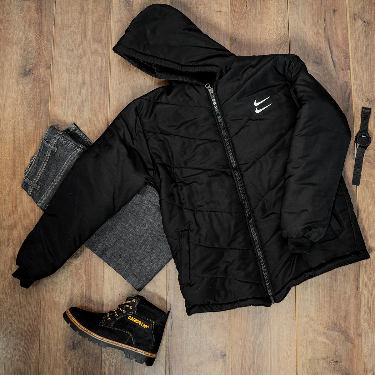 کاپشن دونایک مشکی مردانه مدل PANORA