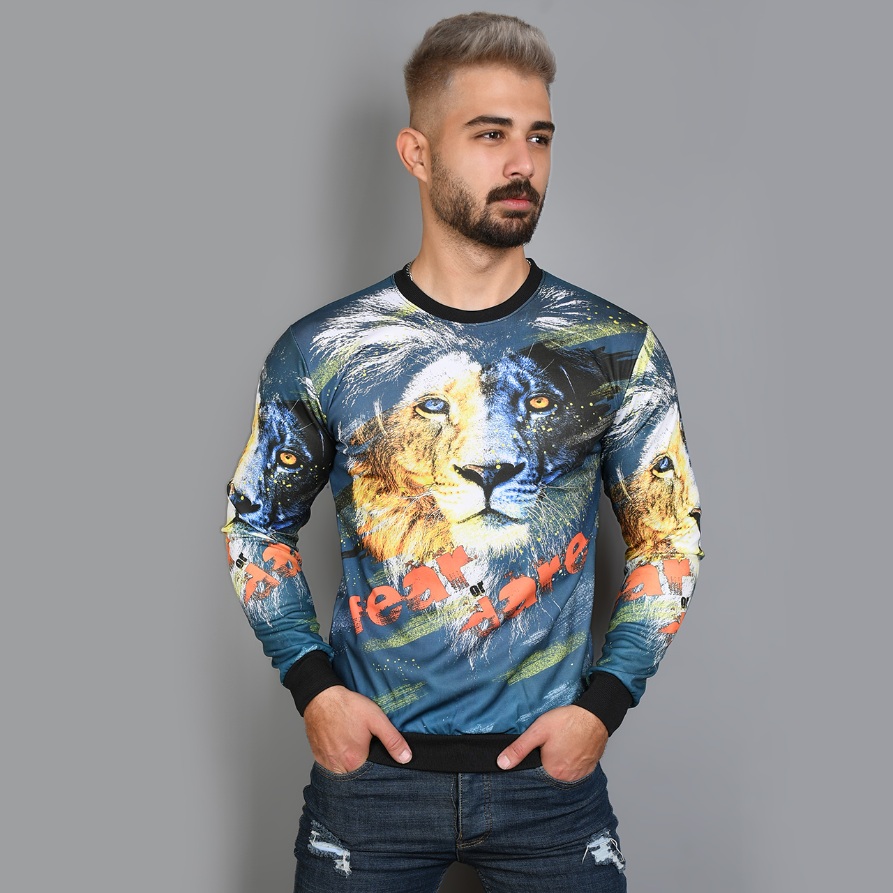 دورس مردانه طرح شیر سرمه ای مدل kasra