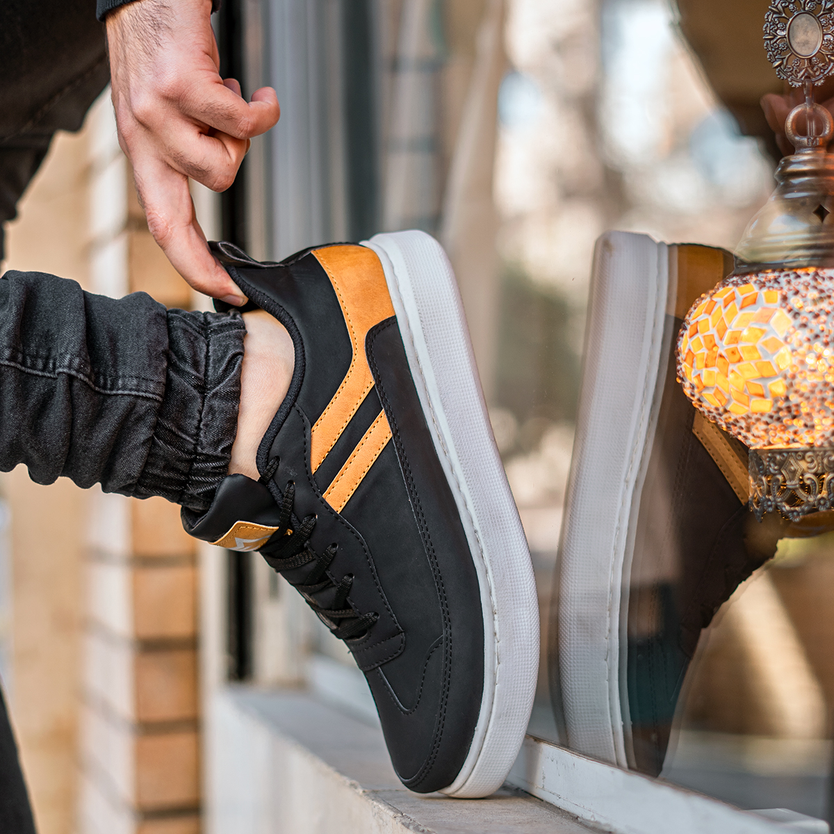 کفش تخت مردانه مشکی مدل varosh