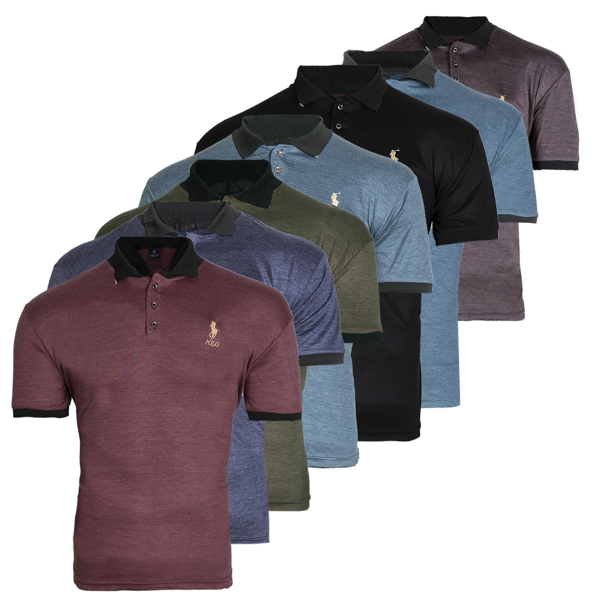 تیشرت Polo آبی مردانه مدل kemil