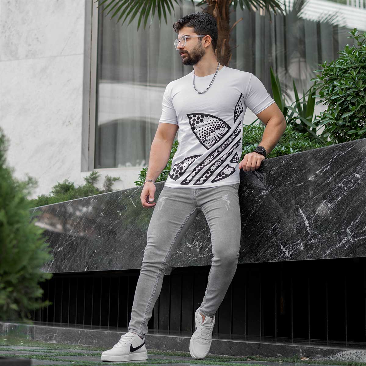 تیشرت آدیداس سفید مردانه مدل TIVAL