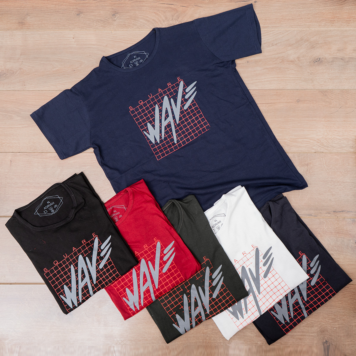 تیشرت مردانه مشکی(T) مدل Wav