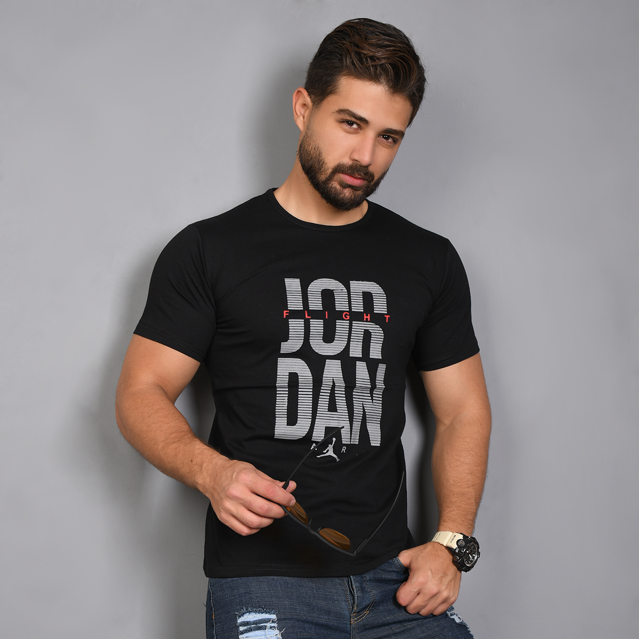 تیشرت مردانه مشکی (T) مدل Jordan