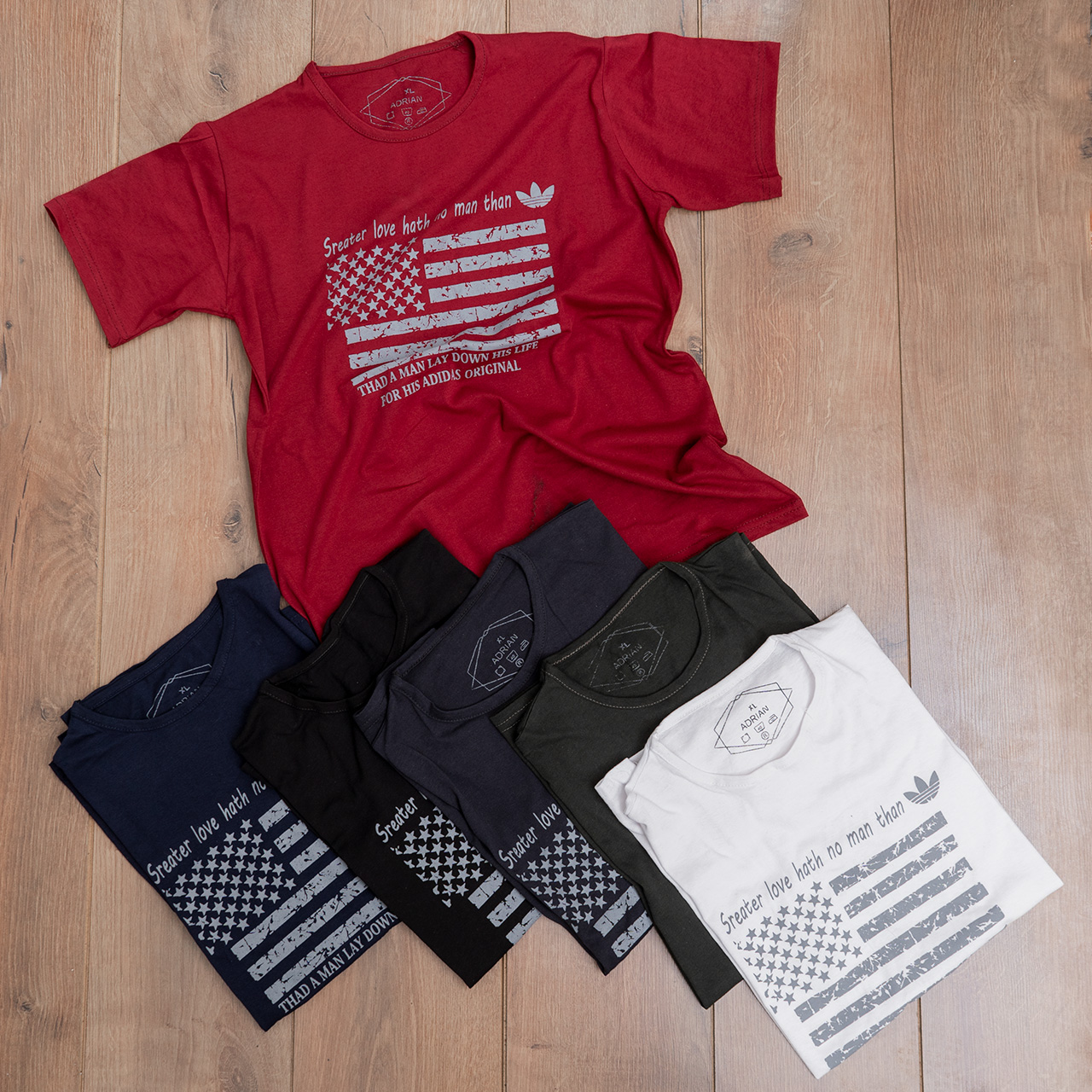 تیشرت مردانه قرمز (T) مدل Amrika