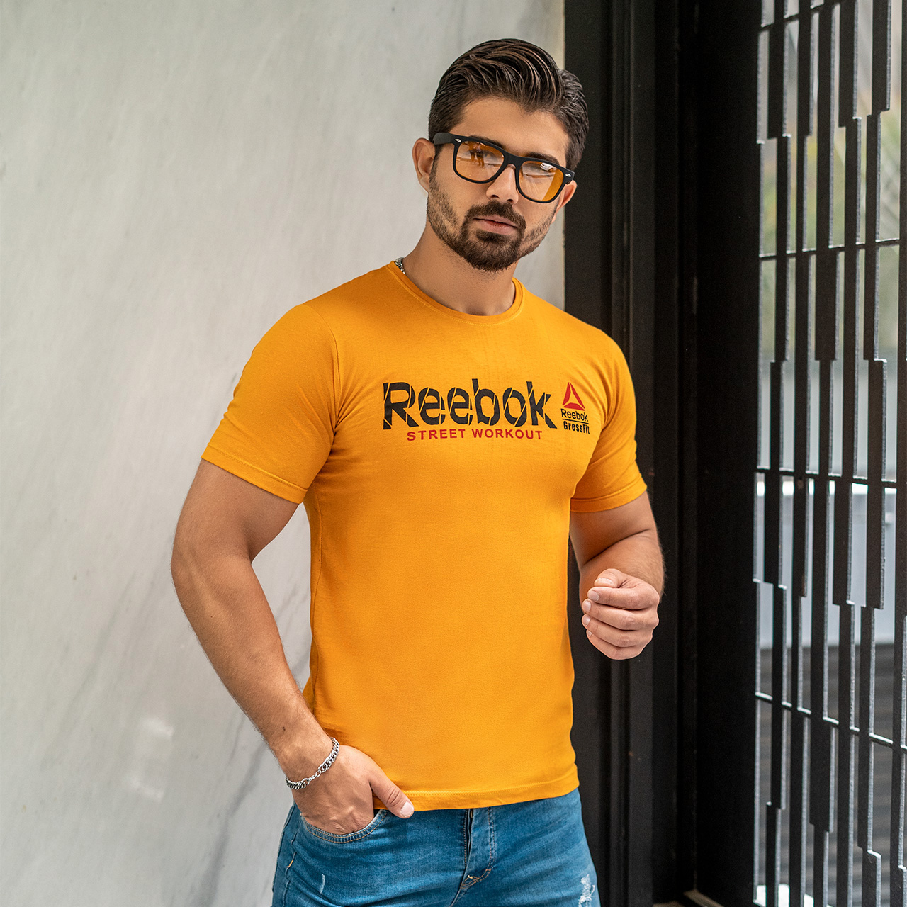 تیشرت ریبوک زرد مردانه مدل street