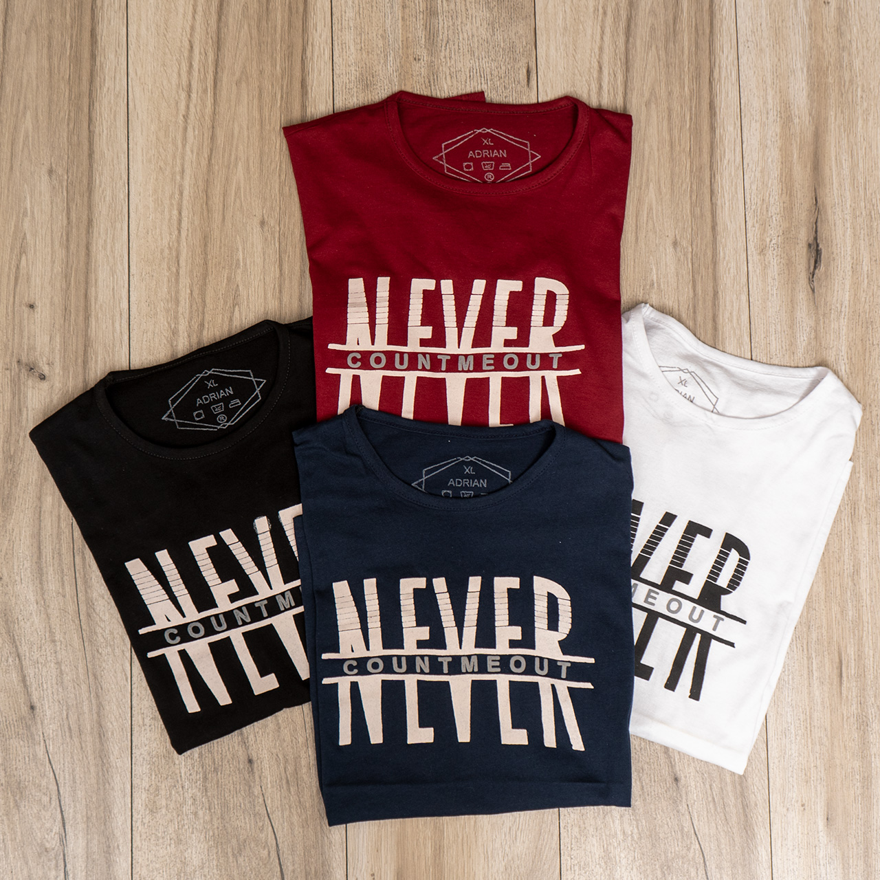 تیشرت مردانه (T) مشکی مدل never