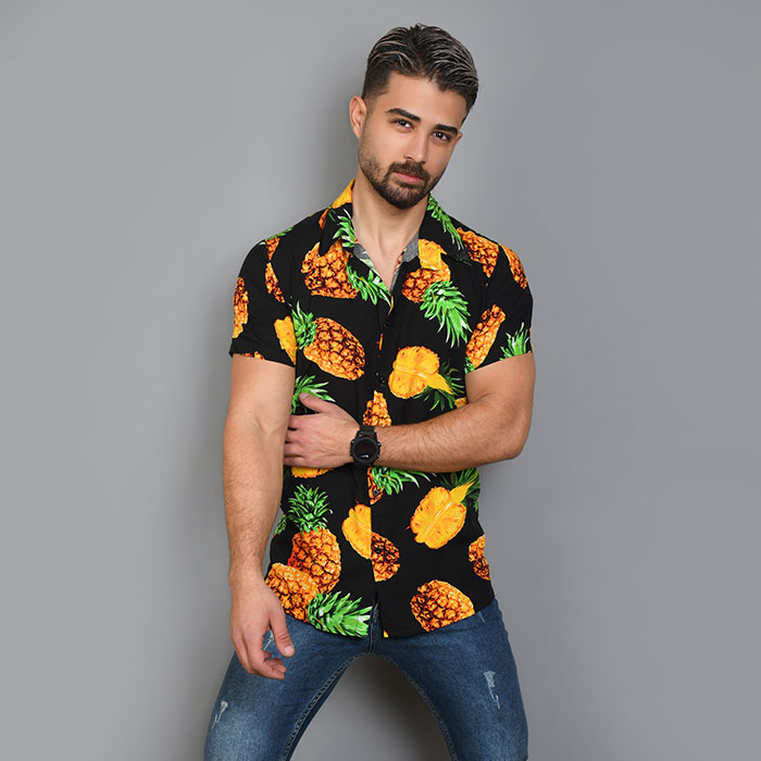 پیراهن هاوایی مردانه طرح آناناس مدل P10