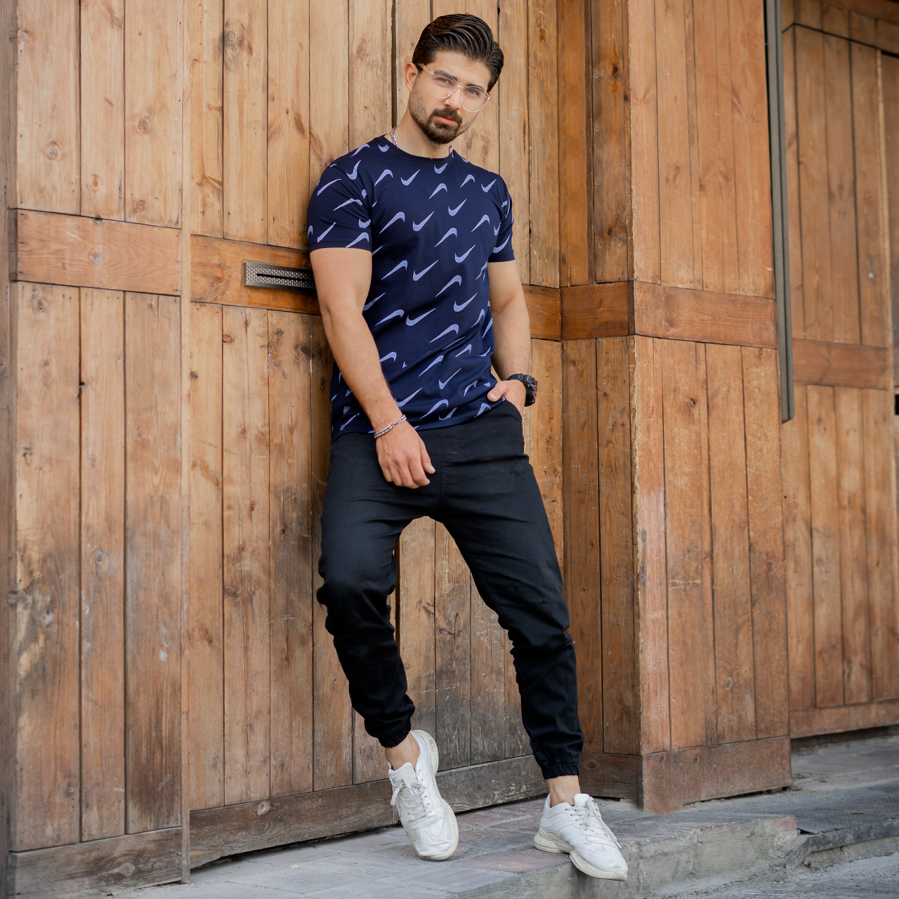 تیشرت نایک سرمه ای مردانه مدل omid