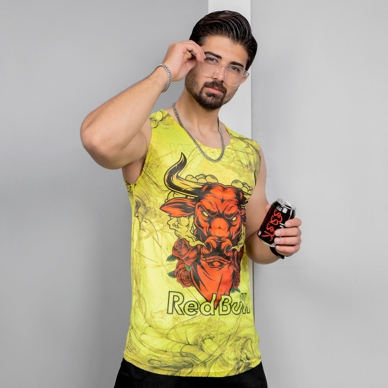 رکابی(T) مردانه زردمدل Red Bull