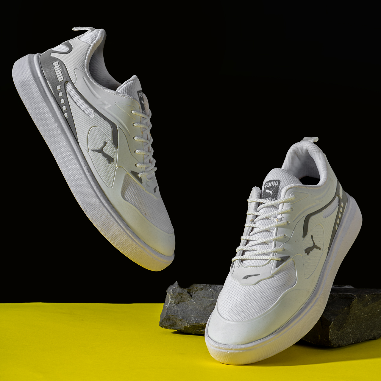 کفش تخت مردانه پوما-سفید مدل Parin