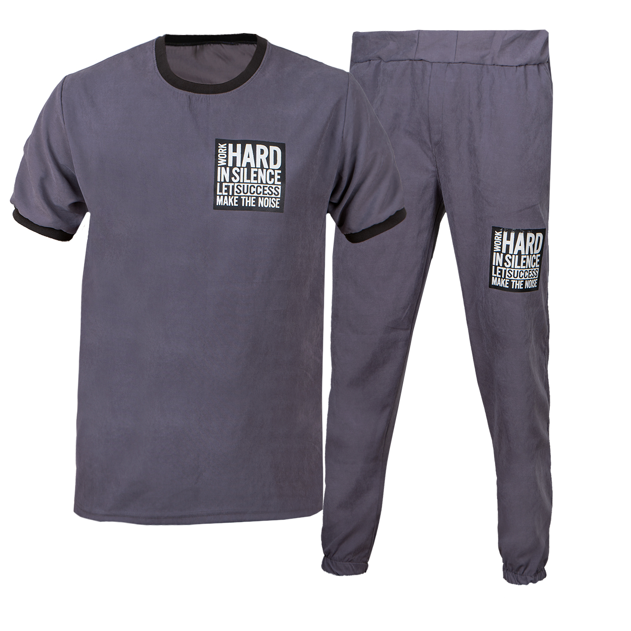 ست تیشرت شلوار مردانه طوسی مدل Lota