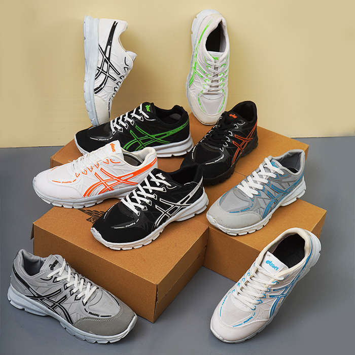 کفش ورزشی مردانه اسیکس سفید-نارنجی مدل Kaloni