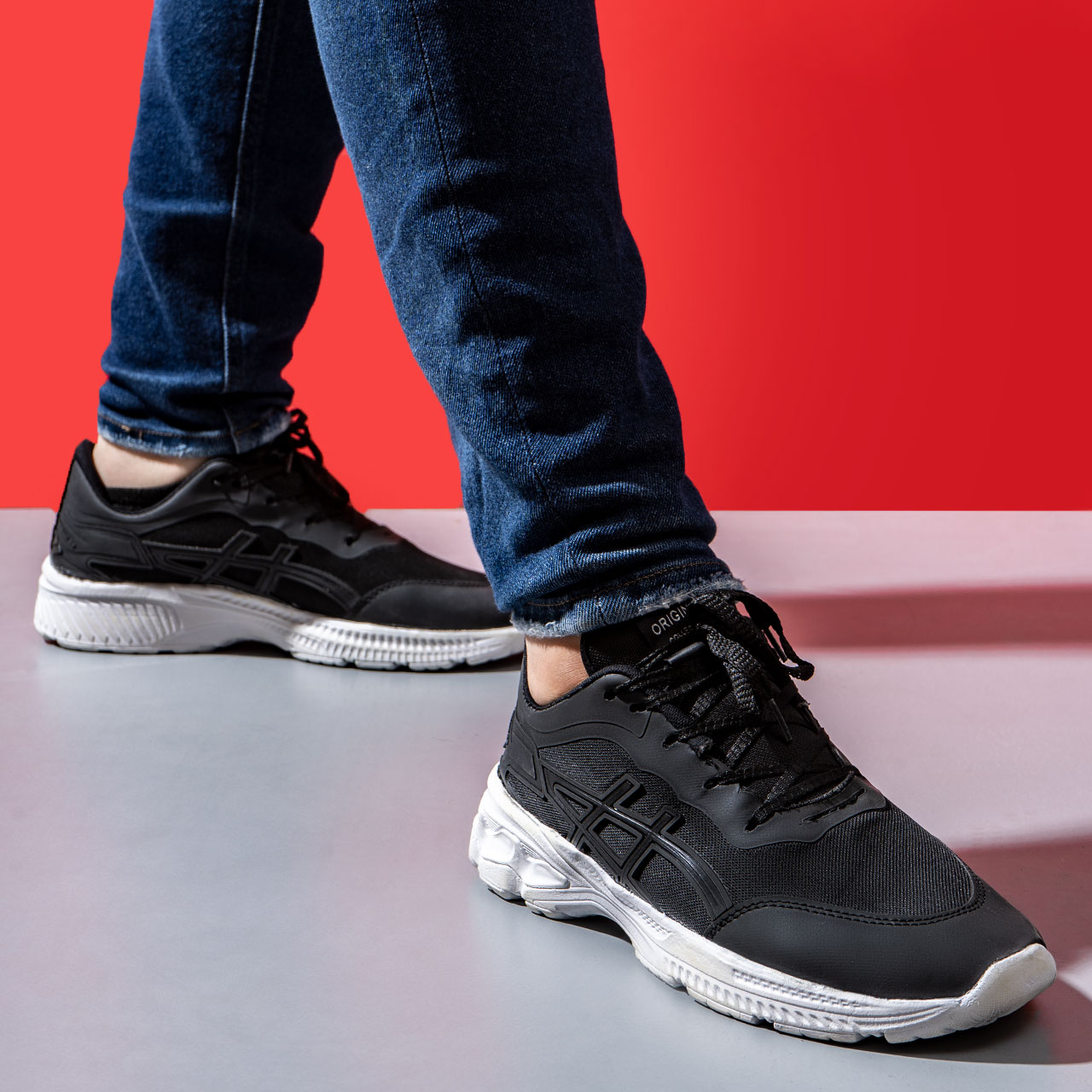 کفش ورزشی مشکی زیره سفید مردانه مدل Rail