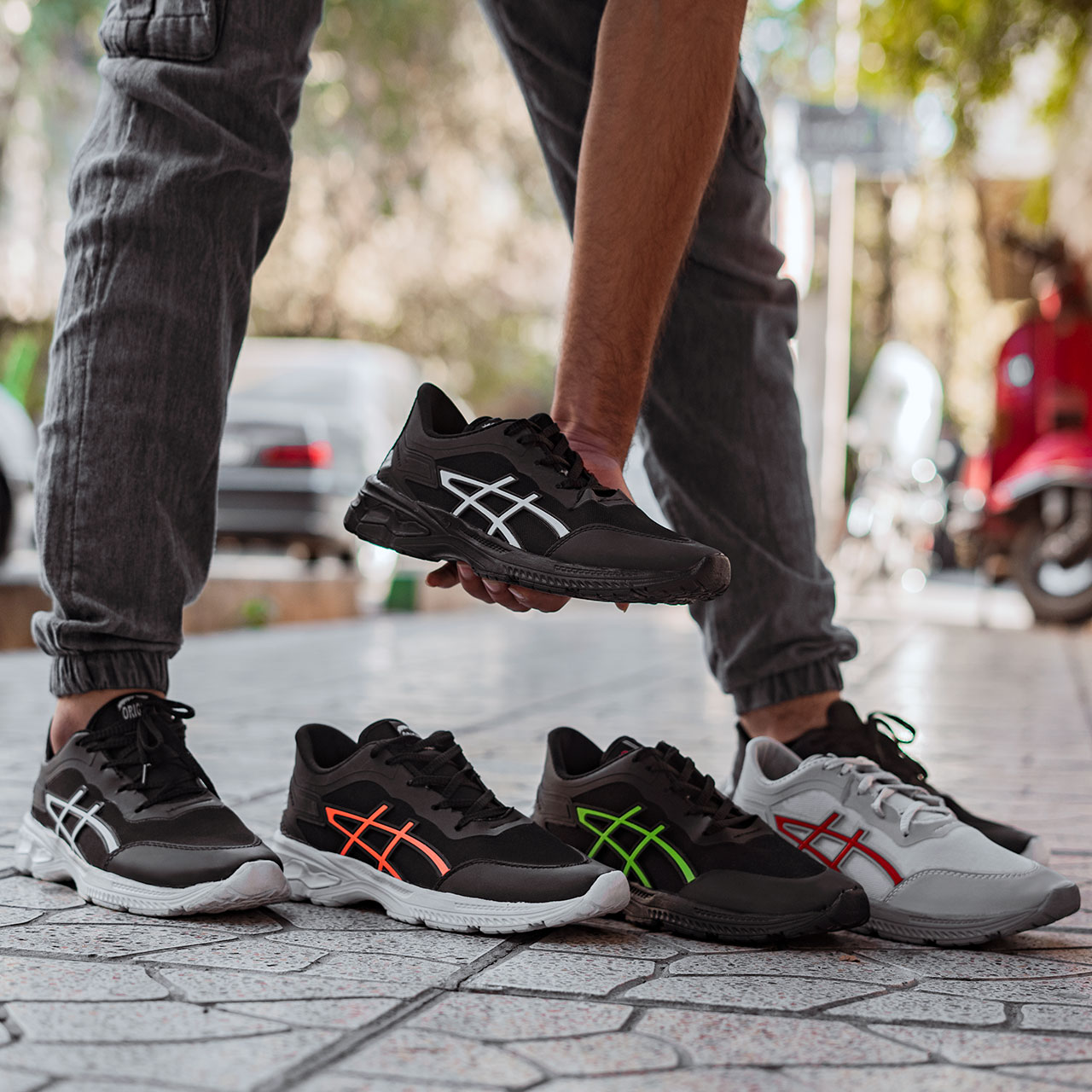 کفش ورزشی مشکی زیره سفید مردانه مدل Rail