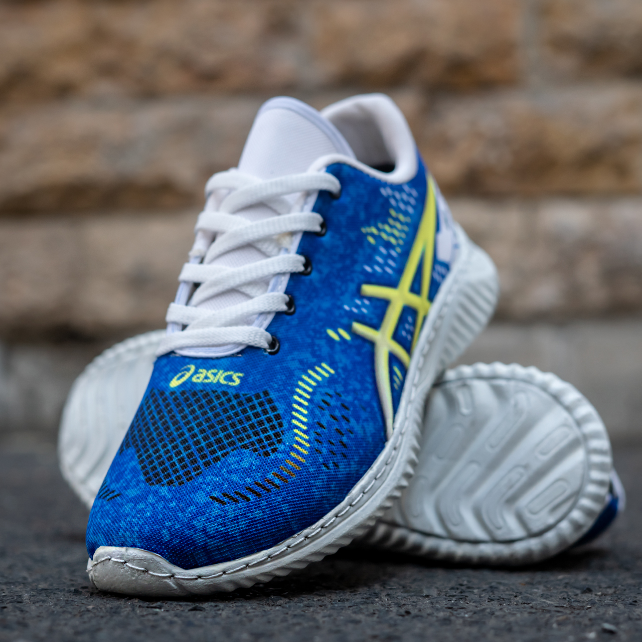 کفش مردانه اسیکس آبی زرد (T) مدل dahak