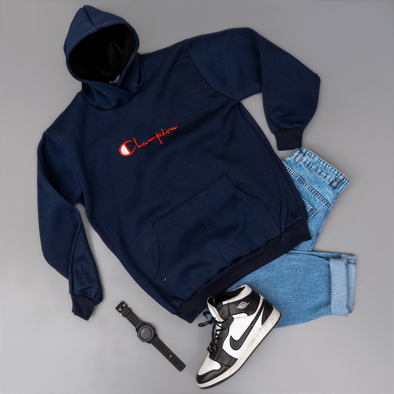 هودی سرمه ای مردانه مدل champion