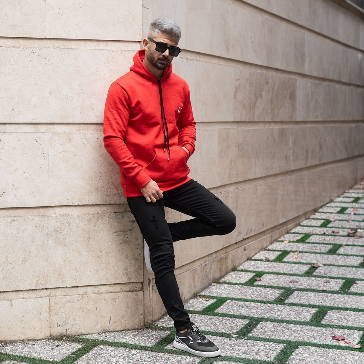 هودی مردانه نایک قرمز مدل Zanko