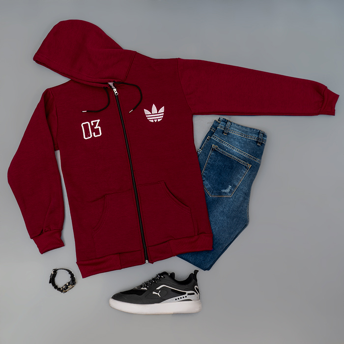 سوییشرت مردانه زرشکی مدل Adidas 03