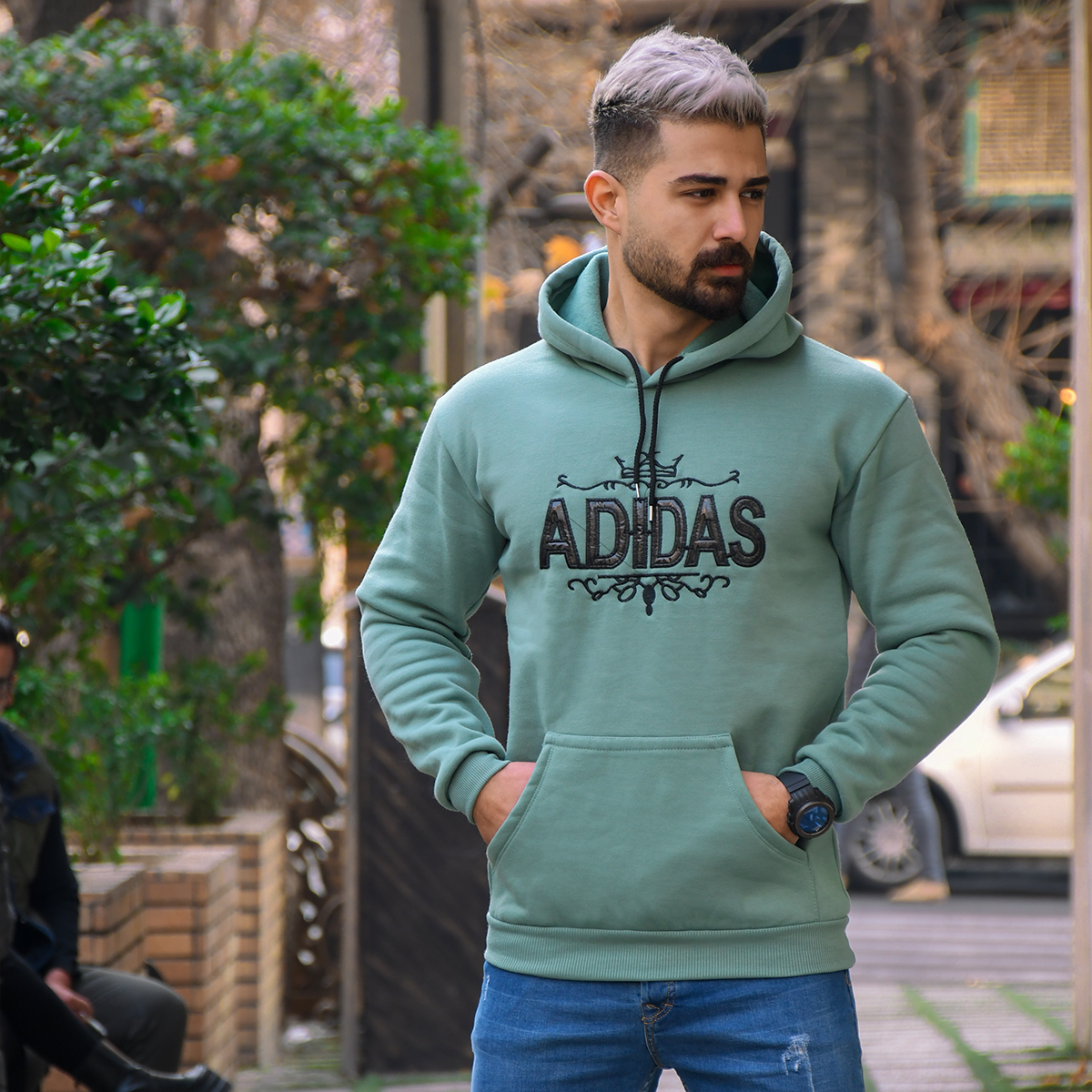 هودی مردانه Adidas سبز مدل Sahand