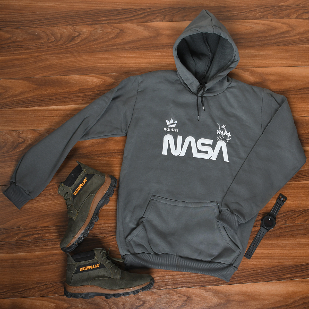 هودی مردانه Nasa طوسی مدل Jason