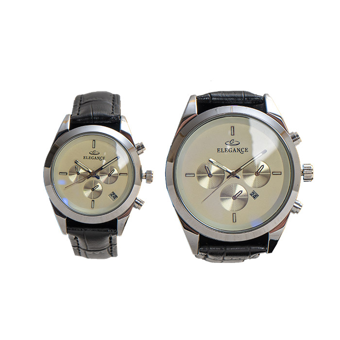 ست ساعت ELEGANCE نقره ای صفحه سفید مدل Rita