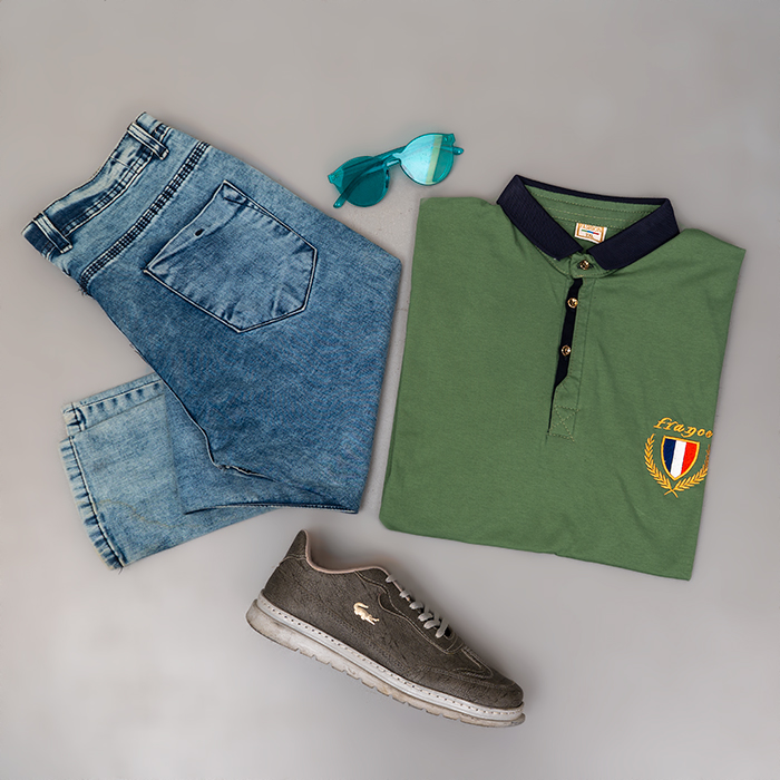 تیشرت مردانه سبز مدل RIBAN