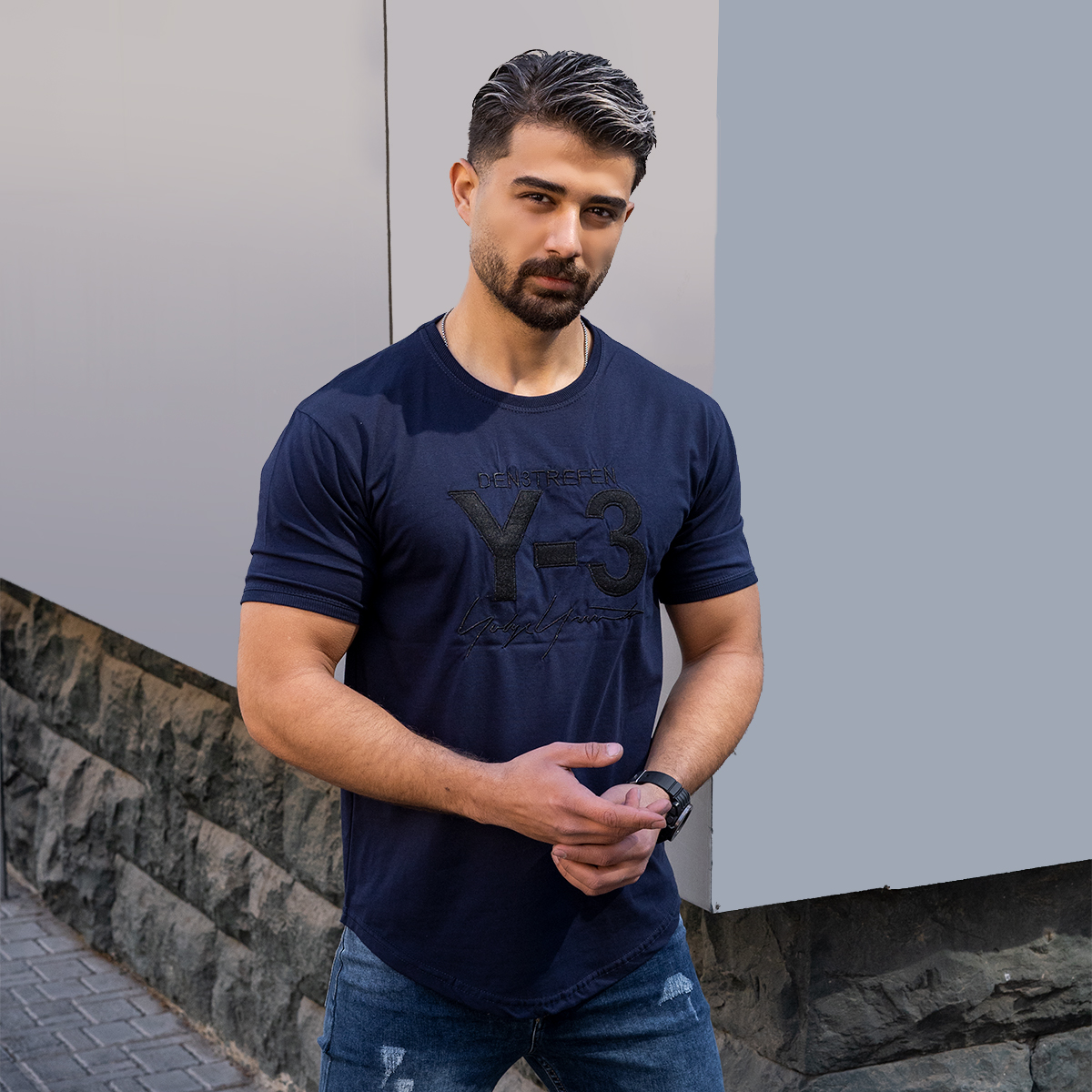 تیشرت Y-3 سرمه ای مردانه مدل savin