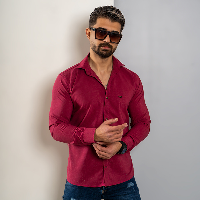 پیراهن مردانه قرمز مدل Novan