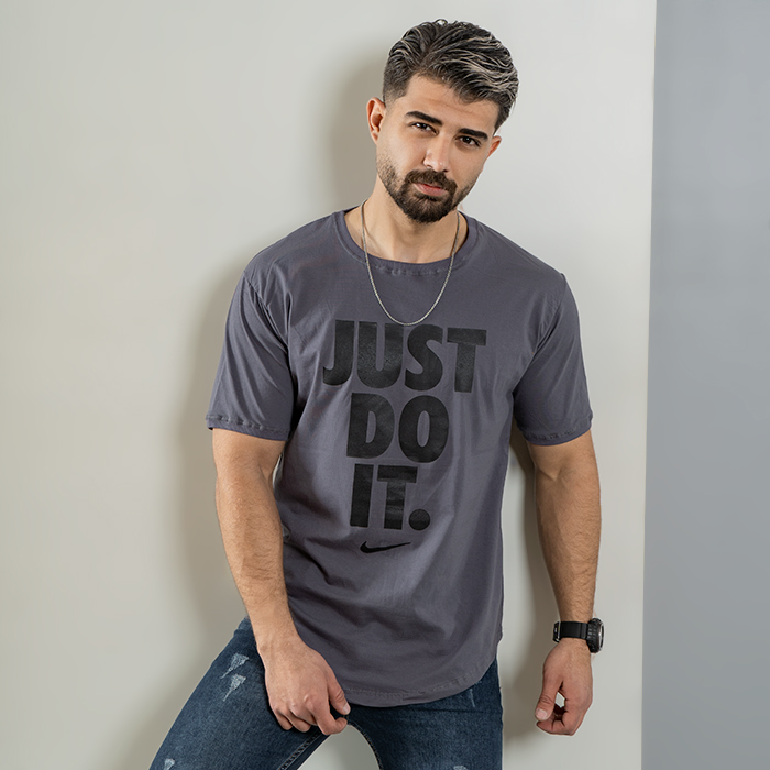 تیشرت Just Do It مردانه طوسی مدل Ditro