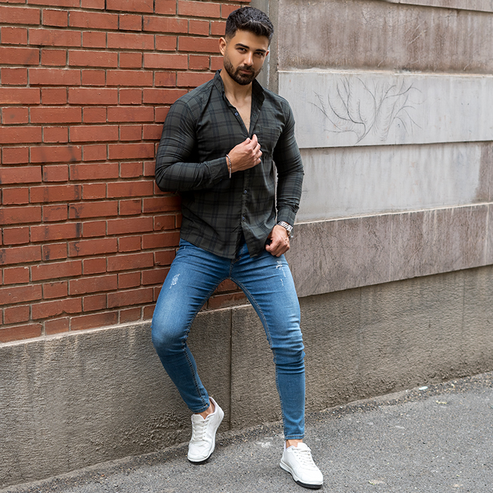 پیراهن مردانه سبزمدل Tanpoosh