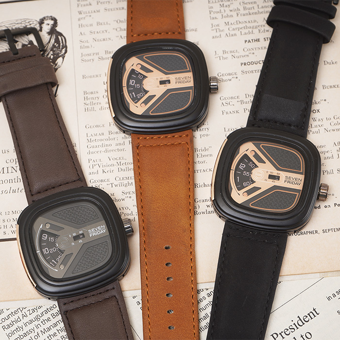 ساعت sevenfriday عسلی طلایی مدل richard