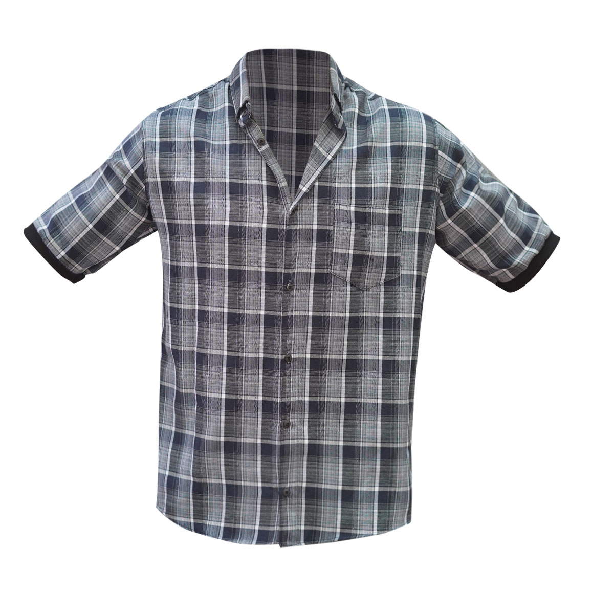 پیراهن آستین کوتاه سرمه ای مدل Samyar